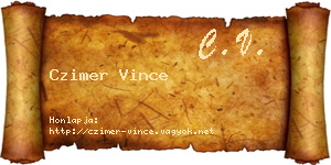 Czimer Vince névjegykártya
